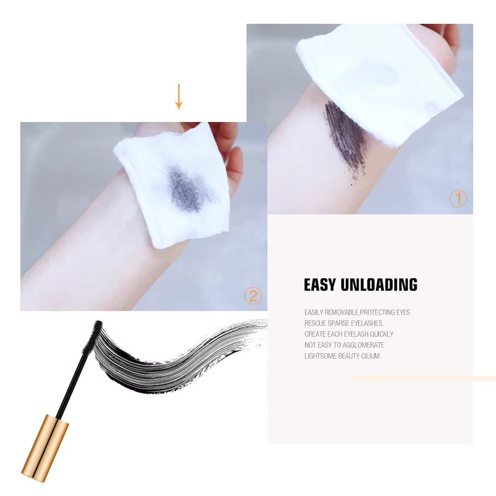 3D Lengthening Black Mascara - Long-Wearing, Gold Color