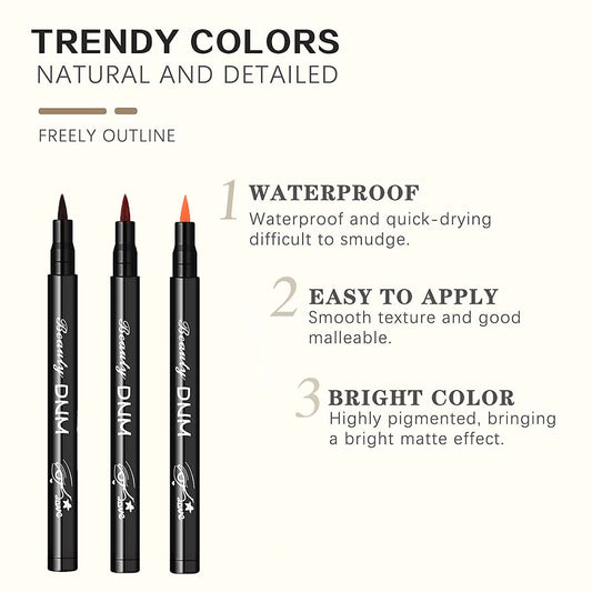 Waterproof Matte Liquid Eyeliner Pen, Colorful & Smudge-Proof