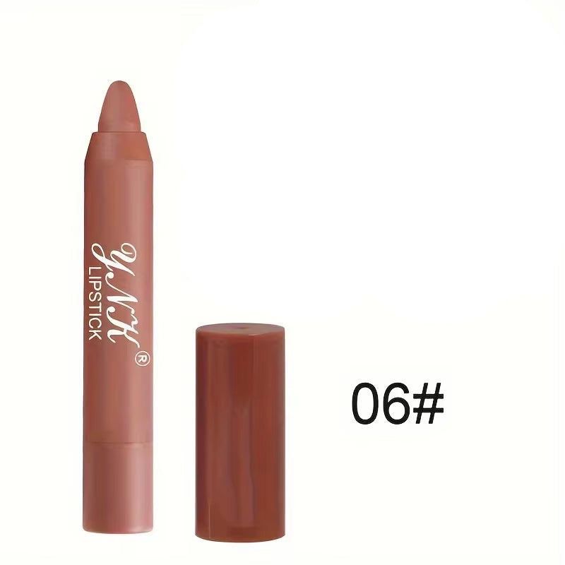 12 Colors Velvet Matte Lipstick Pencil - Waterproof, Long Lasting, Non-Stick