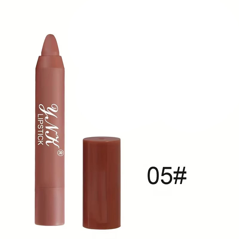 12 Colors Velvet Matte Lipstick Pencil - Waterproof, Long Lasting, Non-Stick