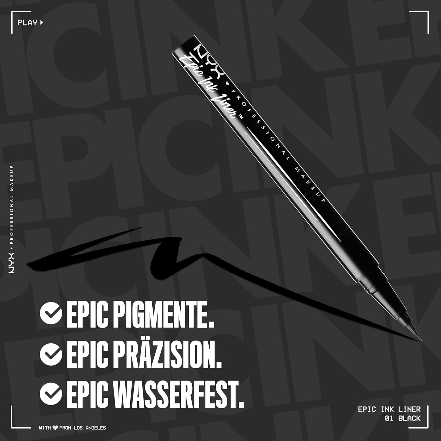 Epic Ink Liner, Waterproof Liquid Eyeliner - Black, Vegan Formula